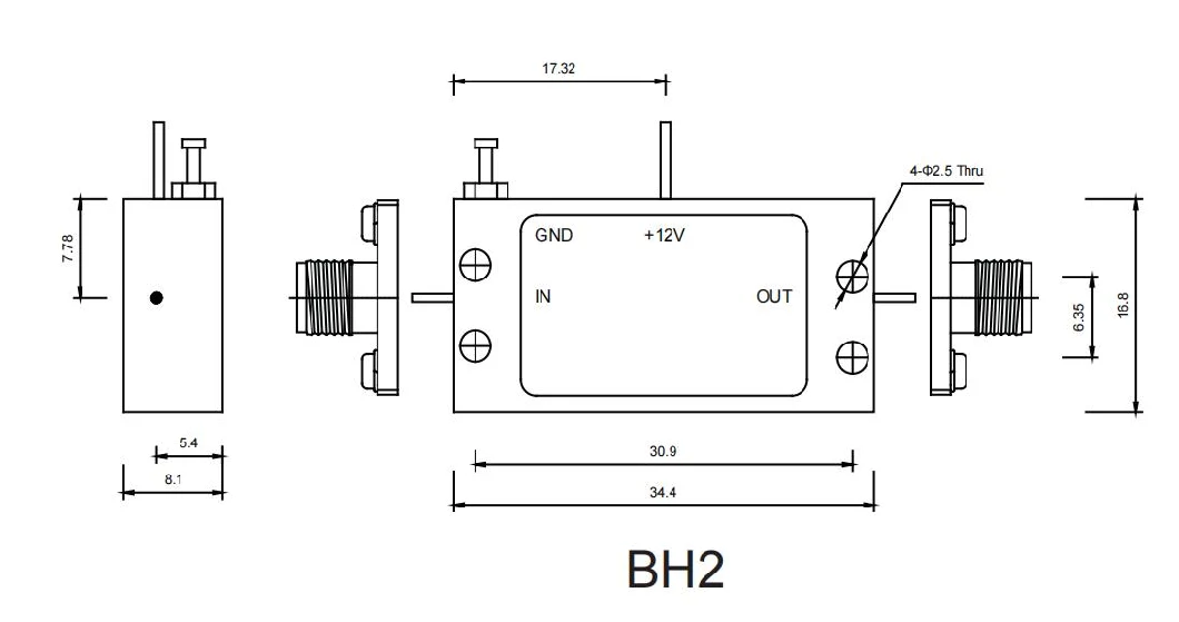 0.6GHz~0.8GHz Narrow Band Low Noise RF/Microwave Power Amplifier T/R Components SMA-F